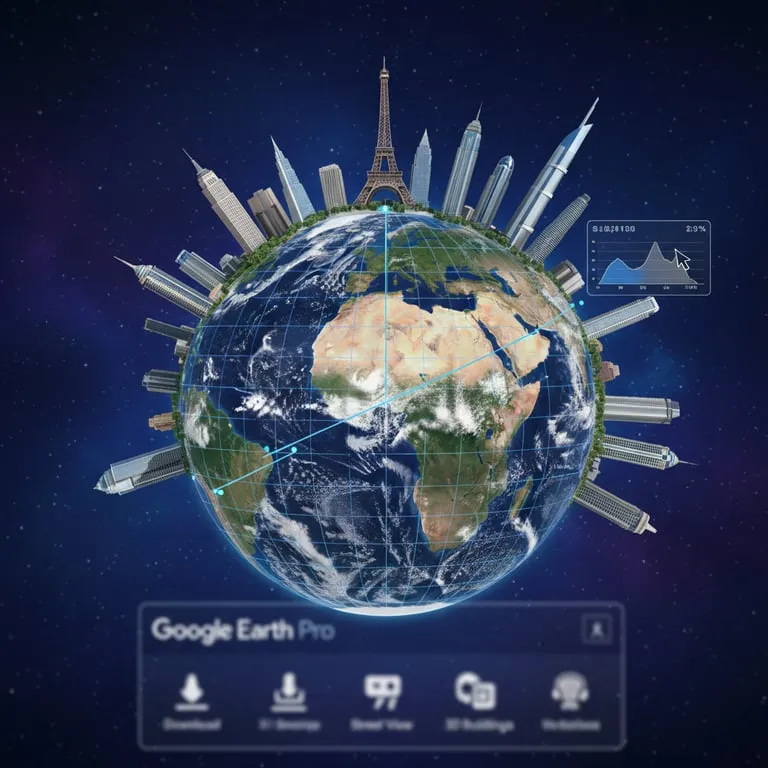 구글 어스 프로 다운로드 및 사용법: 위성 지도로 전 세계 여행하기 거리 측정 및 3D 건물 보기 기능