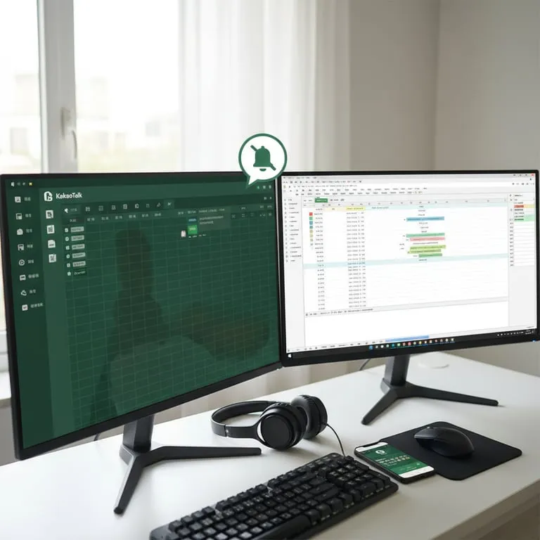 카카오톡 PC버전 다운로드 및 인증 방법: 듀얼 모니터 직장인을 위한 엑셀 테마 설정과 알림 끄기 팁