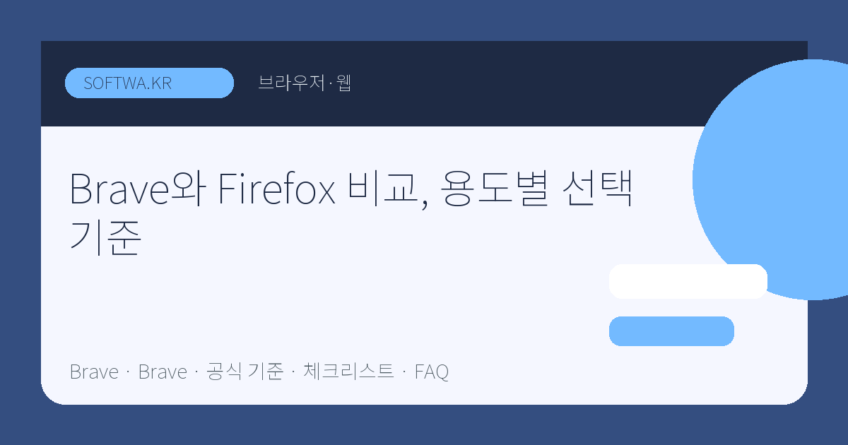 Brave와 Firefox 비교, 용도별 선택 기준 핵심 요약 썸네일