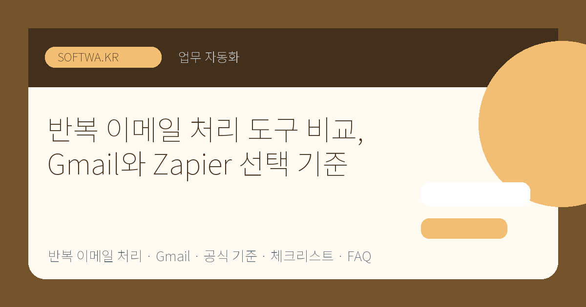반복 이메일 처리 도구 비교, Gmail와 Zapier 선택 기준 핵심 요약 썸네일
